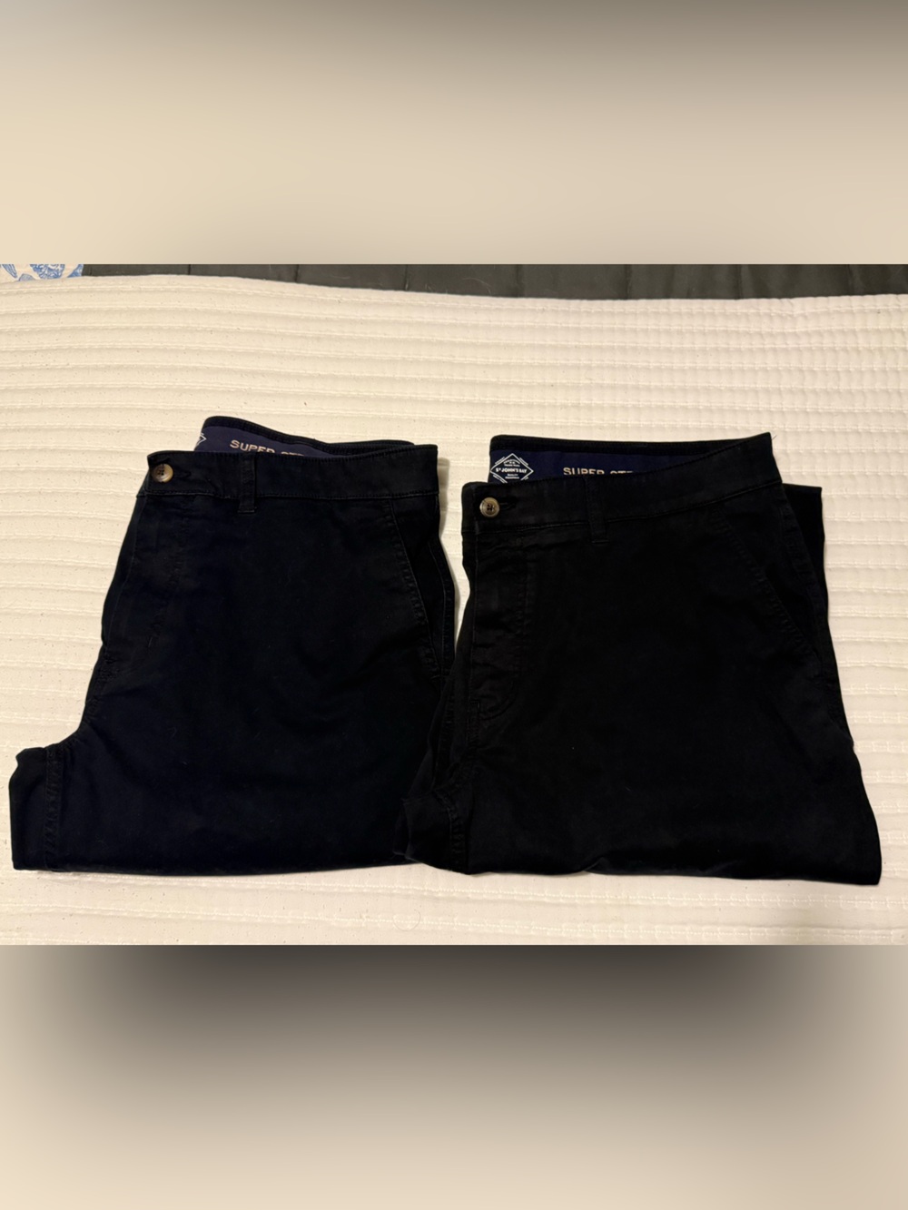 IZOD pants, 2 pair, like new, black, 38 x 32
